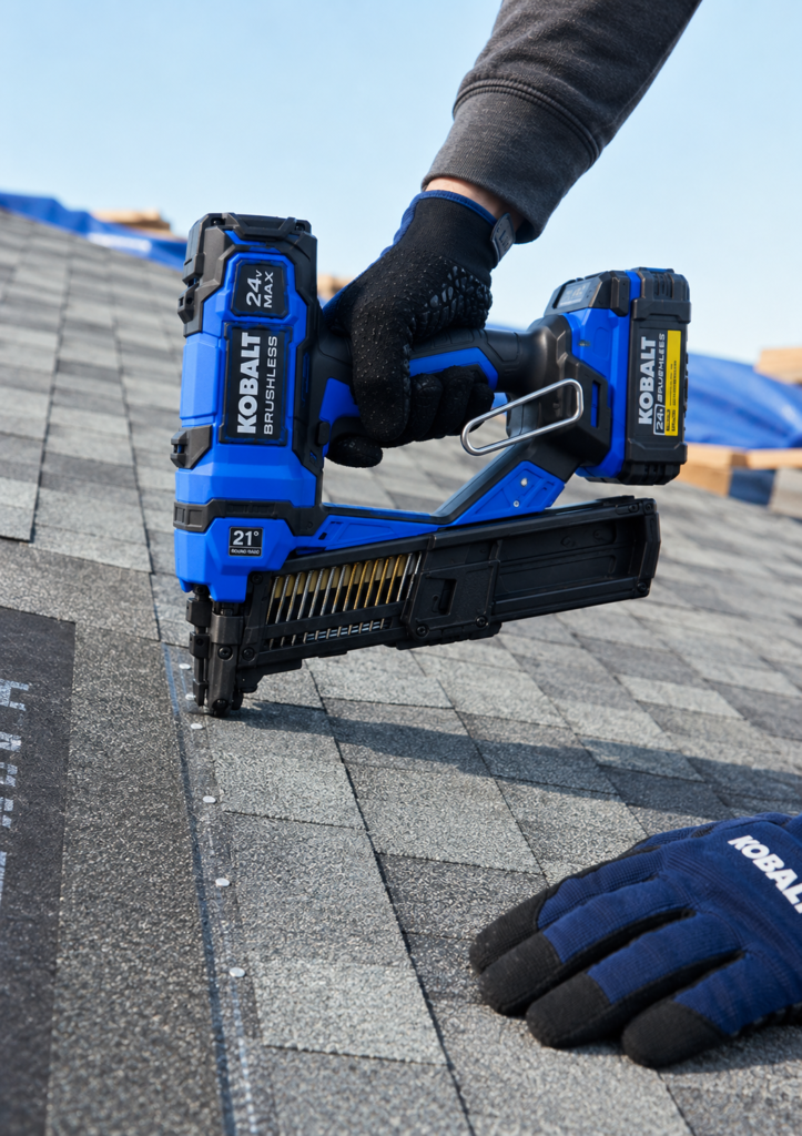 Roofing contractor installing new shingles during a roof replacement in Fort Wayne, Indiana